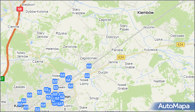 mapa Lipinki gmina Wołomin, Lipinki gmina Wołomin na mapie Targeo