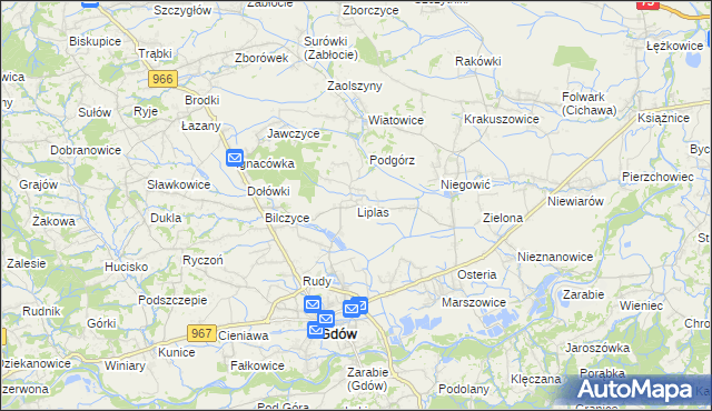 mapa Liplas, Liplas na mapie Targeo