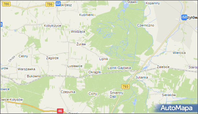 mapa Lipnik gmina Janów, Lipnik gmina Janów na mapie Targeo