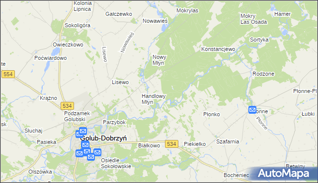 mapa Lisak, Lisak na mapie Targeo