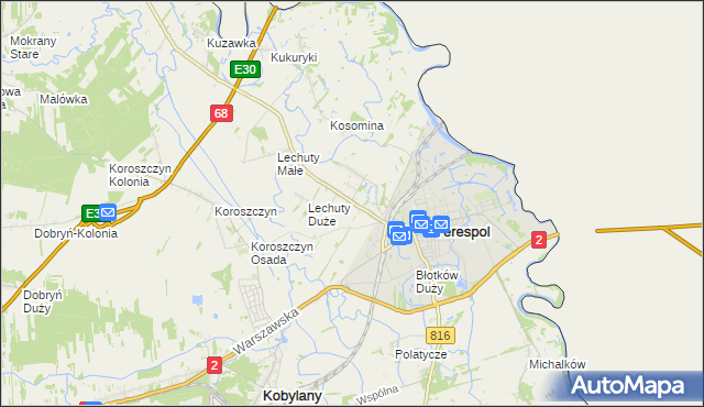 mapa Łobaczew Duży, Łobaczew Duży na mapie Targeo