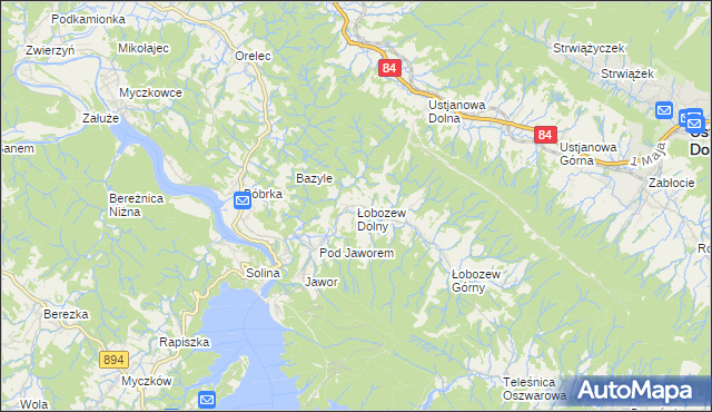 mapa Łobozew Dolny, Łobozew Dolny na mapie Targeo