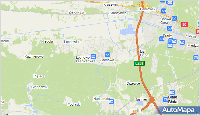 mapa Łochowo, Łochowo na mapie Targeo