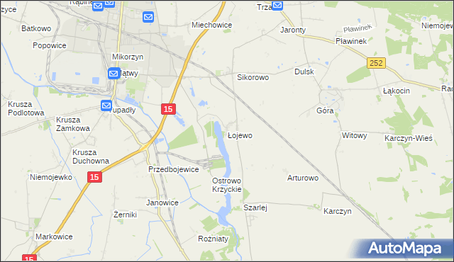 mapa Łojewo gmina Inowrocław, Łojewo gmina Inowrocław na mapie Targeo