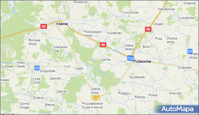 mapa Łojków, Łojków na mapie Targeo