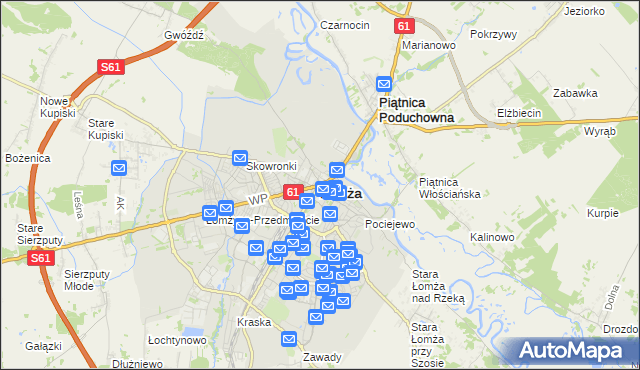 mapa Łomży, Łomża na mapie Targeo