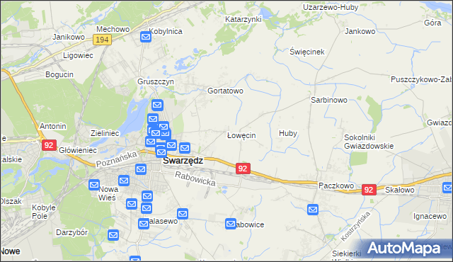 mapa Łowęcin, Łowęcin na mapie Targeo