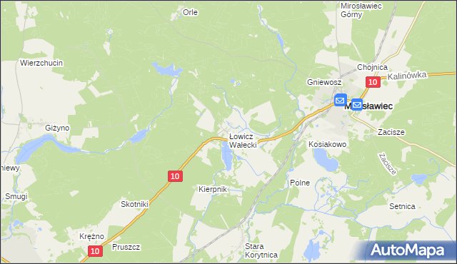 mapa Łowicz Wałecki, Łowicz Wałecki na mapie Targeo