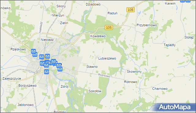 mapa Lubieszewo gmina Gryfice, Lubieszewo gmina Gryfice na mapie Targeo