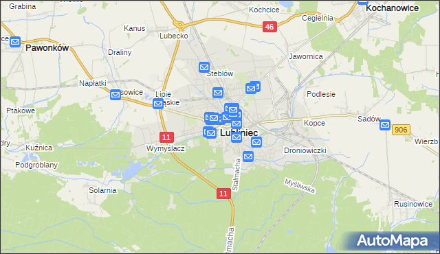 mapa Lubliniec, Lubliniec na mapie Targeo