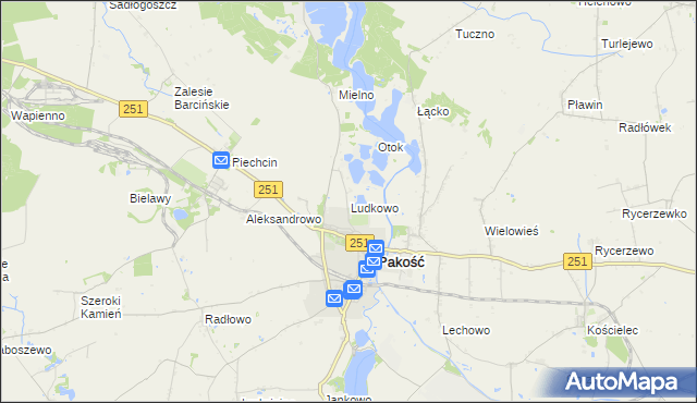mapa Ludkowo gmina Pakość, Ludkowo gmina Pakość na mapie Targeo