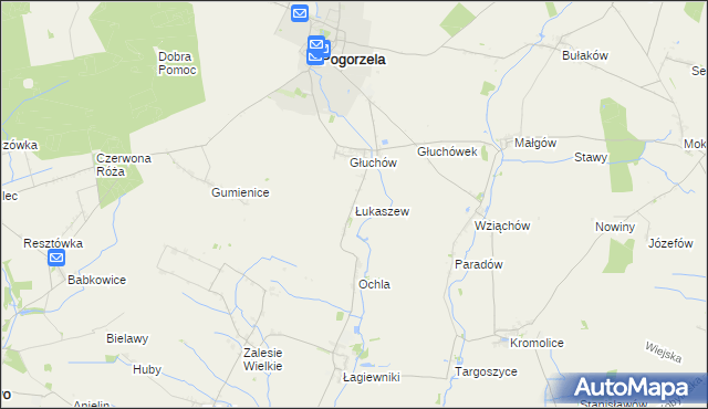 mapa Łukaszew, Łukaszew na mapie Targeo