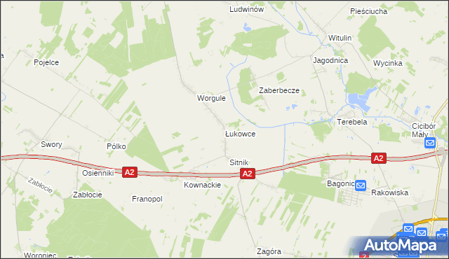 mapa Łukowce, Łukowce na mapie Targeo