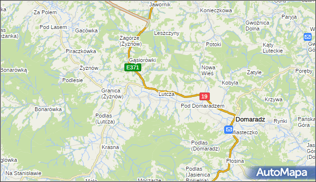 mapa Lutcza, Lutcza na mapie Targeo