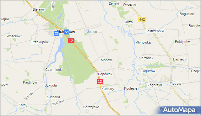 mapa Macew, Macew na mapie Targeo