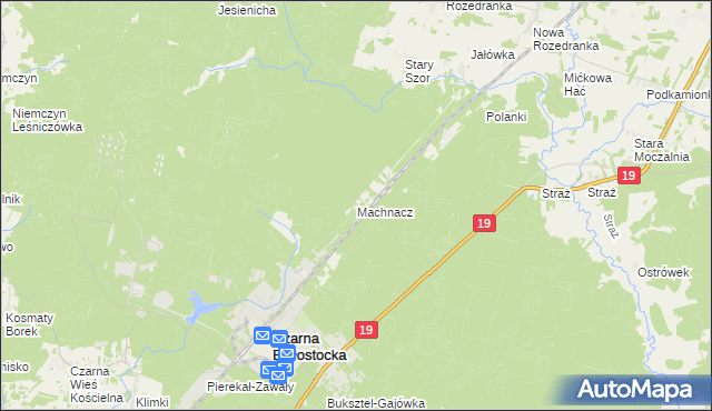 mapa Machnacz gmina Czarna Białostocka, Machnacz gmina Czarna Białostocka na mapie Targeo