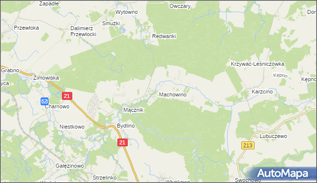 mapa Machowino, Machowino na mapie Targeo