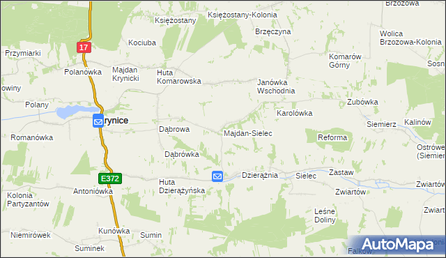 mapa Majdan-Sielec, Majdan-Sielec na mapie Targeo