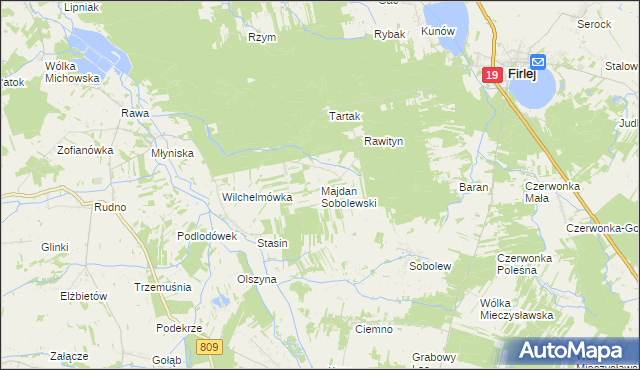 mapa Majdan Sobolewski, Majdan Sobolewski na mapie Targeo