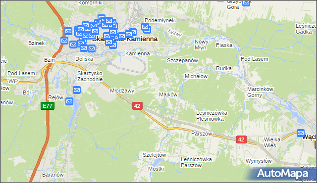 mapa Majków, Majków na mapie Targeo