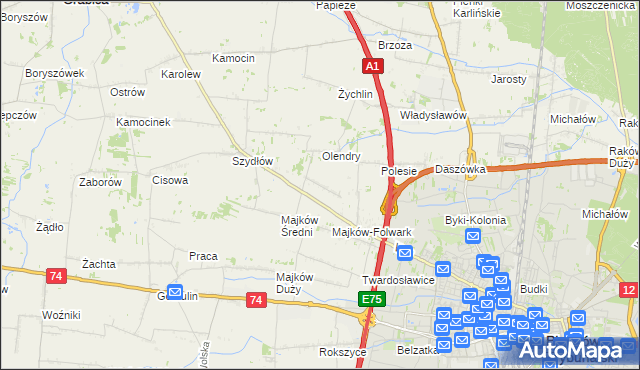 mapa Majków Mały, Majków Mały na mapie Targeo