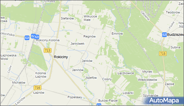 mapa Maksymilianów gmina Rokiciny, Maksymilianów gmina Rokiciny na mapie Targeo