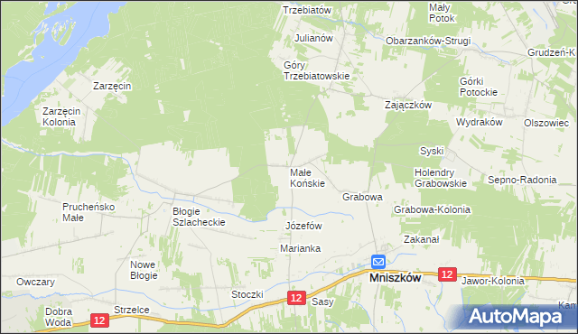 mapa Małe Końskie, Małe Końskie na mapie Targeo