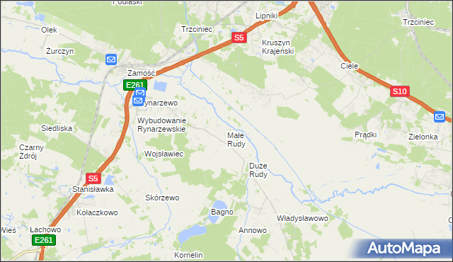 mapa Małe Rudy, Małe Rudy na mapie Targeo
