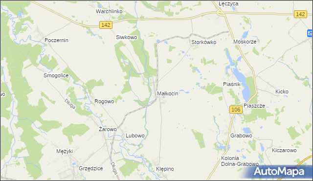 mapa Małkocin, Małkocin na mapie Targeo