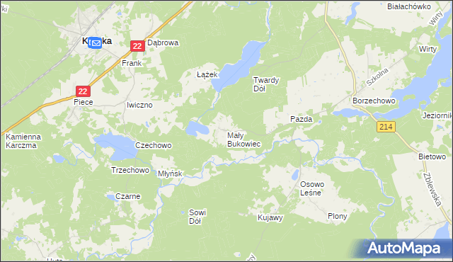 mapa Mały Bukowiec, Mały Bukowiec na mapie Targeo