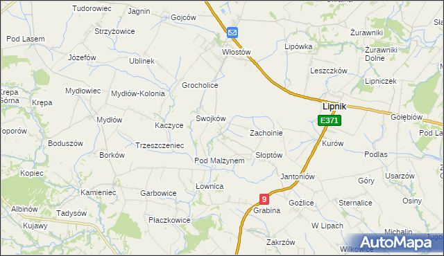 mapa Malżyn, Malżyn na mapie Targeo