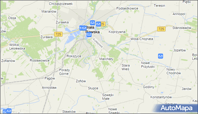 mapa Marchaty, Marchaty na mapie Targeo