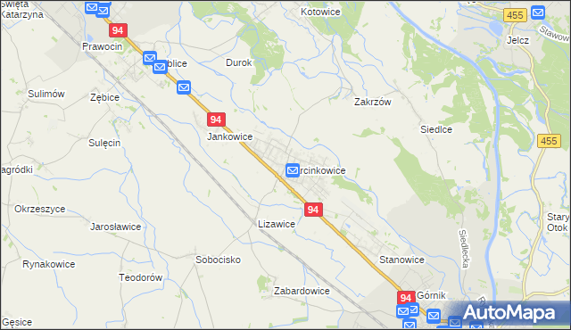 mapa Marcinkowice gmina Oława, Marcinkowice gmina Oława na mapie Targeo