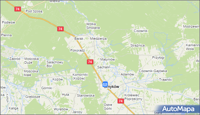 mapa Matyniów, Matyniów na mapie Targeo
