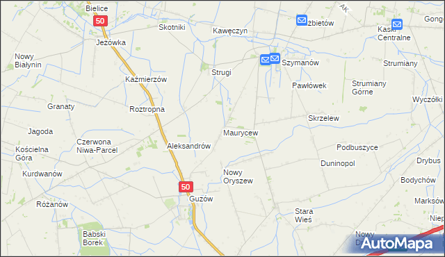 mapa Maurycew, Maurycew na mapie Targeo