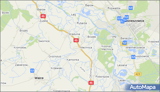 mapa Mechnica, Mechnica na mapie Targeo