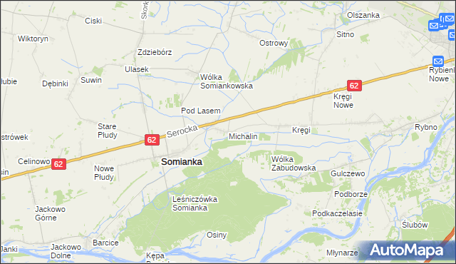 mapa Michalin gmina Somianka, Michalin gmina Somianka na mapie Targeo