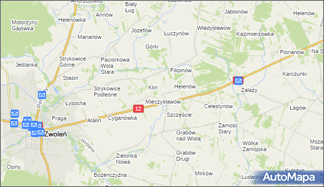 mapa Michalin gmina Zwoleń, Michalin gmina Zwoleń na mapie Targeo