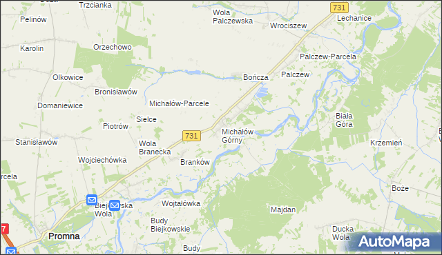 mapa Michałów Górny, Michałów Górny na mapie Targeo