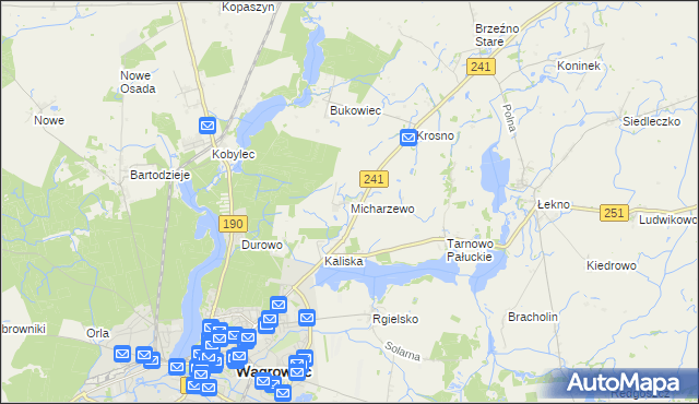 mapa Micharzewo, Micharzewo na mapie Targeo