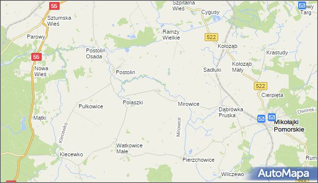 mapa Michorowo, Michorowo na mapie Targeo