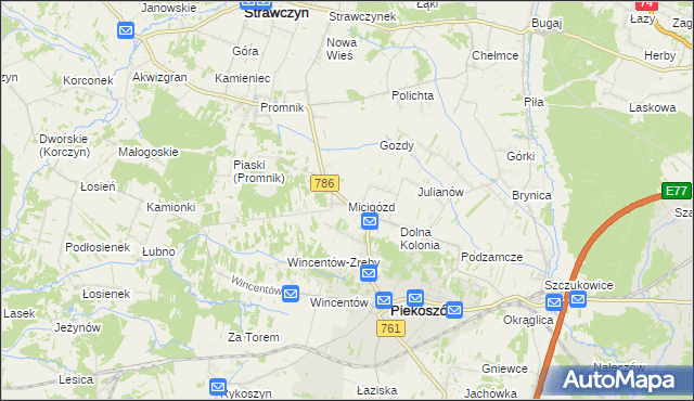 mapa Micigózd, Micigózd na mapie Targeo