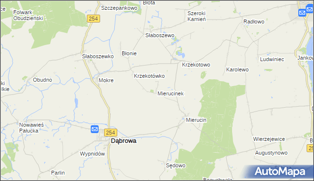 mapa Mierucinek, Mierucinek na mapie Targeo