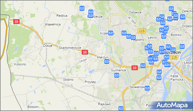 mapa Mierzyn gmina Dobra (Szczecińska), Mierzyn gmina Dobra (Szczecińska) na mapie Targeo