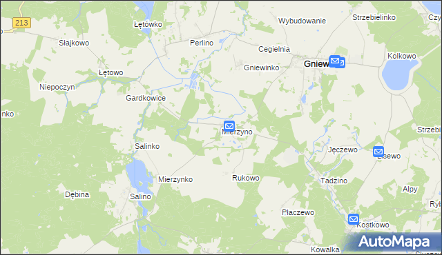 mapa Mierzyno, Mierzyno na mapie Targeo