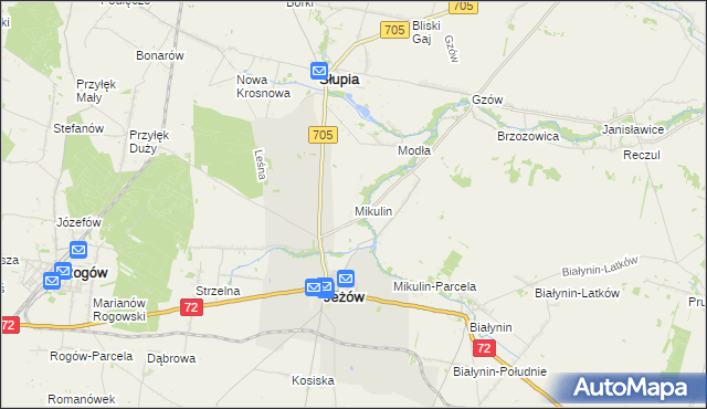 mapa Mikulin gmina Jeżów, Mikulin gmina Jeżów na mapie Targeo