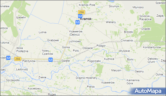 mapa Milin gmina Kramsk, Milin gmina Kramsk na mapie Targeo