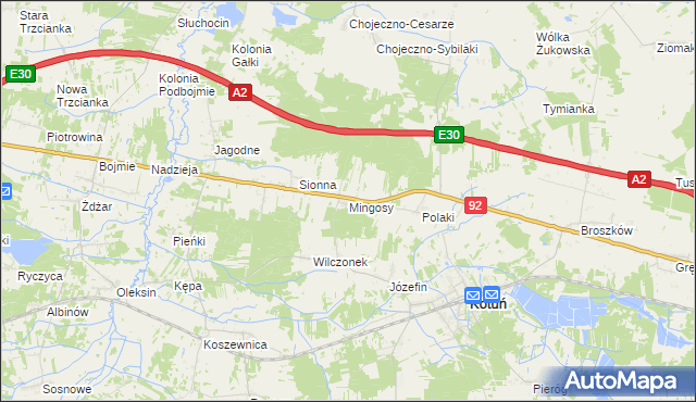 mapa Mingosy, Mingosy na mapie Targeo