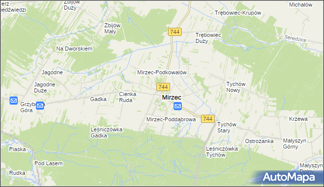 mapa Mirzec, Mirzec na mapie Targeo