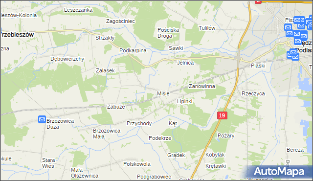 mapa Misie, Misie na mapie Targeo